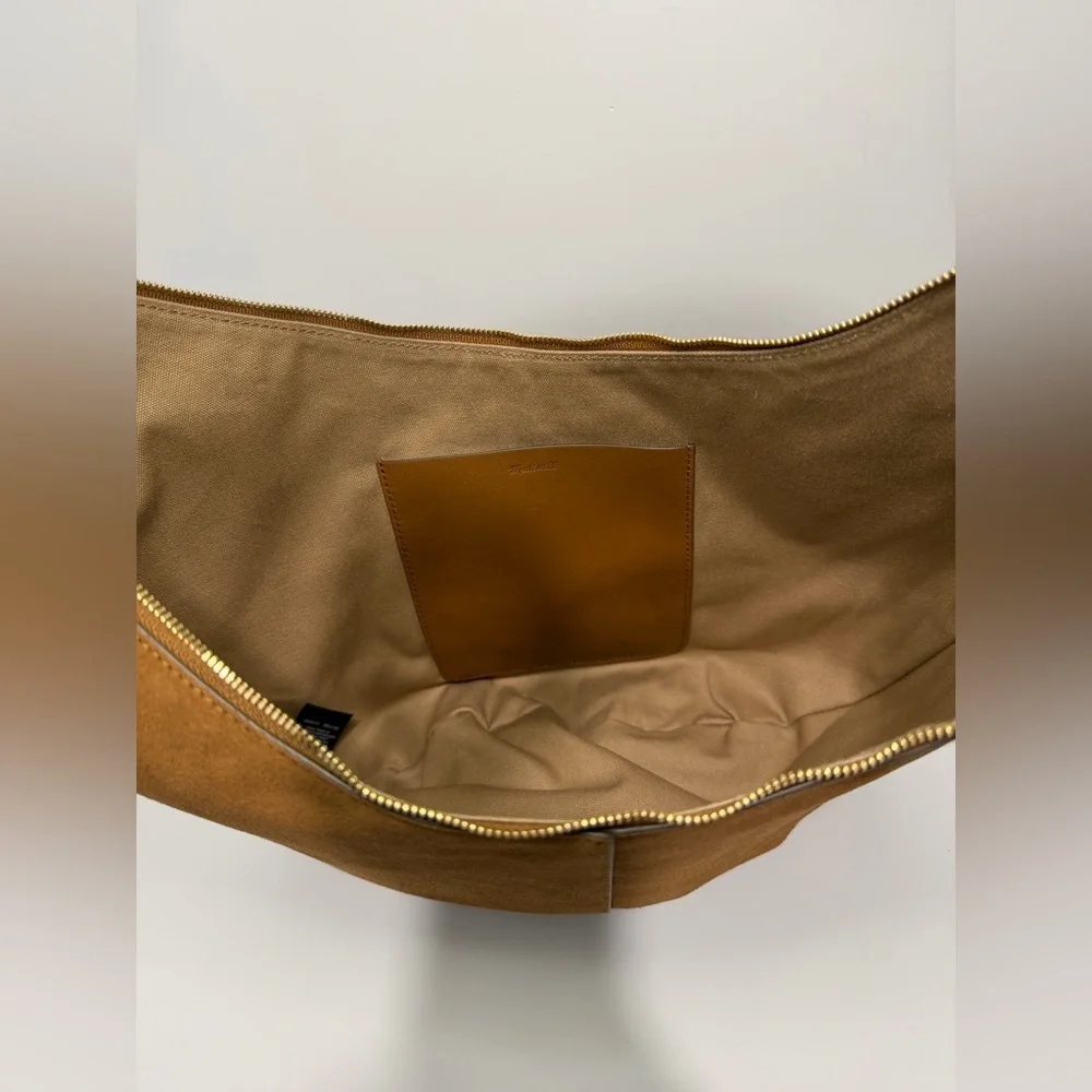 NEW Madewell The Essential Curve Shoulder Bag gold Studded aged cognac $238